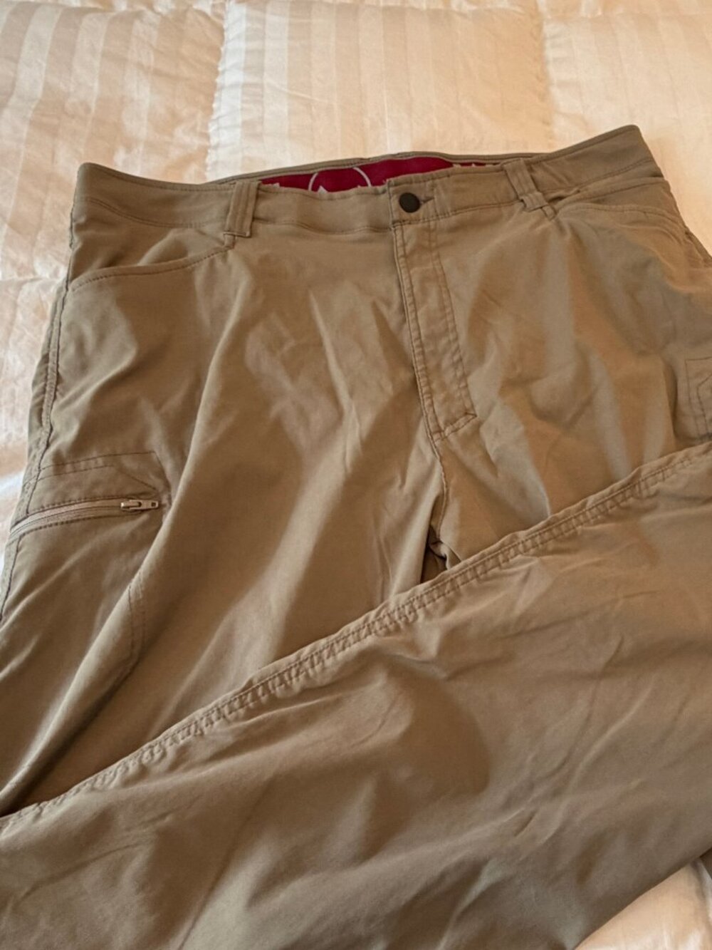 Wrangler, tan, zip pocket pants, 40 x 32